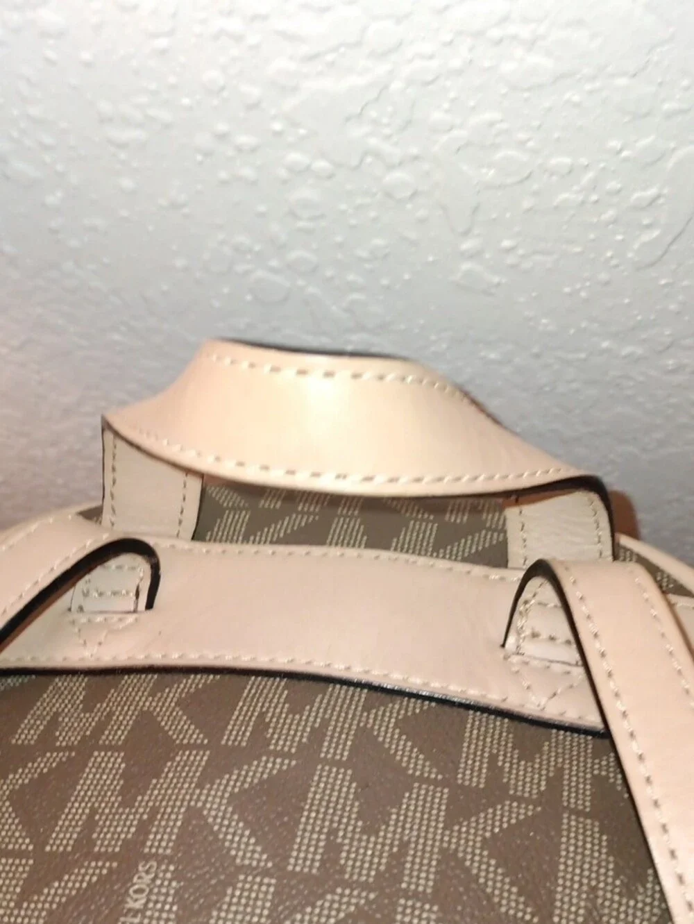 Michael Kors Brown Logo Mid Mini Backpack with Gold Hardware